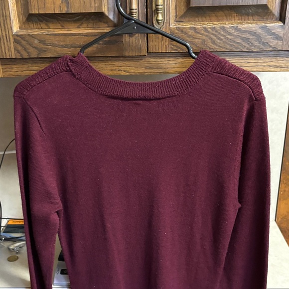Iz Byer Long Sleeve Knit Dress in Wine - Picture 5 of 7